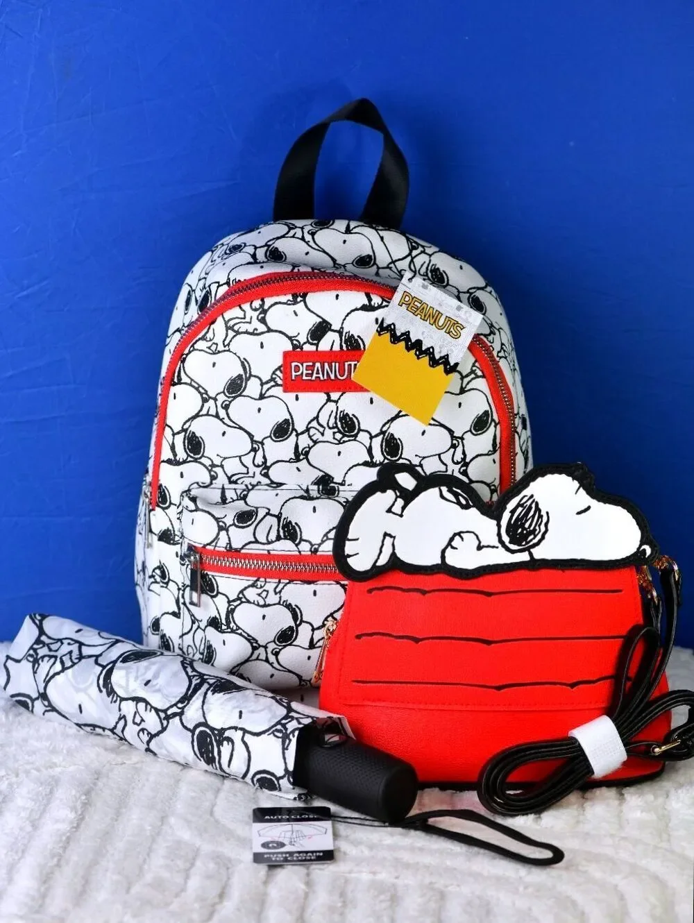 Peanuts Snoopy Mini Backpack & Crossbody Bag & Umbrella-NWT